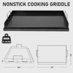 Utheer 25x16x2.6 Inch Nano-Ceramic Cast Iron Griddle Plate | Nonstick, Pre-Seasoned, Grease Groove, Removable Handles, For Gas and Charcoal Grills - Image 3