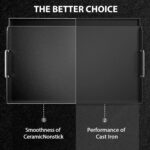 Utheer 25x16x2.6 Inch Nano-Ceramic Cast Iron Griddle Plate | Nonstick, Pre-Seasoned, Grease Groove, Removable Handles, For Gas and Charcoal Grills - Image 5