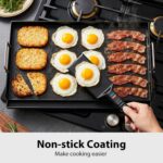 Utheer 25x16x2.6 Inch Nano-Ceramic Cast Iron Griddle Plate | Nonstick, Pre-Seasoned, Grease Groove, Removable Handles, For Gas and Charcoal Grills - Image 7