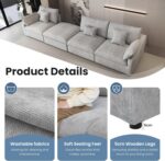 Cloud Modular Sectional Sofa Couch,156" Oversized U Shaped Sofa with Ottoman,Down Filled 8 Seater Convertible Bed Living Room Set,Covers Washable&Replaceable (Gray) - Image 5