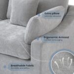 Cloud Modular Sectional Sofa Couch,156" Oversized U Shaped Sofa with Ottoman,Down Filled 8 Seater Convertible Bed Living Room Set,Covers Washable&Replaceable (Gray) - Image 6