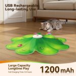 FEELNEEDY Rechargeable Cat Toys, 2 in 1 Hide and Seek Game Interactive Cat Toy, Movable LED Red Dot, Moving Concealed Feathers, Durable Exercise Toys for Indoor Cats, Bored Adult Cats Wand Toy - Image 5