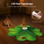 FEELNEEDY Rechargeable Cat Toys, 2 in 1 Hide and Seek Game Interactive Cat Toy, Movable LED Red Dot, Moving Concealed Feathers, Durable Exercise Toys for Indoor Cats, Bored Adult Cats Wand Toy - Image 6