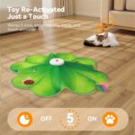 FEELNEEDY Rechargeable Cat Toys, 2 in 1 Hide and Seek Game Interactive Cat Toy, Movable LED Red Dot, Moving Concealed Feathers, Durable Exercise Toys for Indoor Cats, Bored Adult Cats Wand Toy - Image 7