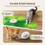FEELNEEDY Rechargeable Cat Toys, 2 in 1 Hide and Seek Game Interactive Cat Toy, Movable LED Red Dot, Moving Concealed Feathers, Durable Exercise Toys for Indoor Cats, Bored Adult Cats Wand Toy - Image 8