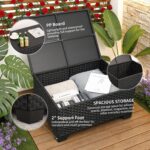 Rattaner Patio Furniture Sets 7 Pieces Outdoor Furniture Sectional Patio Couches Set with Storage Table Light Grey Cushions - Image 6