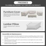 Rattaner Patio Furniture Sets 7 Pieces Outdoor Furniture Sectional Patio Couches Set with Storage Table Light Grey Cushions - Image 8