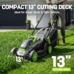 STEELITE 20V 13-Inch Brushless Cordless Lawn Mower, 4.0Ah Battery & Charger Included, Ultra-Lightweight, 5-Position Height Adjustment, 2-in-1 Mulching & 8-Gallon Bag, Ideal for Small Yards - Image 3