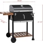 Royal Gourmet CD1824M 24-Inch Charcoal Grill, BBQ Smoker with Handle and Folding Table, Perfect for Outdoor Patio, Garden and Backyard Grilling, Black, Medium - Image 4