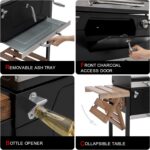 Royal Gourmet CD1824M 24-Inch Charcoal Grill, BBQ Smoker with Handle and Folding Table, Perfect for Outdoor Patio, Garden and Backyard Grilling, Black, Medium - Image 11