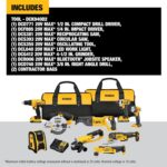 DEWALT 20V MAX Power Tools, 9 Cordless Tool Combo, Impact and Drill Driver, Oscillating Tool, Grinder,Circular and Reciprocating Saw,Right Angle Drill,Speaker,LED Light, 2 Batteries,Charger (DCK940D2) - Image 13