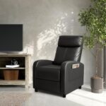 Homall Recliner Chair, Recliner Sofa PU Leather for Adults, Recliners Home Theater Seating with Lumbar Support, Reclining Sofa Chair for Living Room (Black, Leather) - Image 3