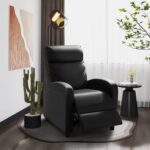Homall Recliner Chair, Recliner Sofa PU Leather for Adults, Recliners Home Theater Seating with Lumbar Support, Reclining Sofa Chair for Living Room (Black, Leather) - Image 5