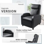 Homall Recliner Chair, Recliner Sofa PU Leather for Adults, Recliners Home Theater Seating with Lumbar Support, Reclining Sofa Chair for Living Room (Black, Leather) - Image 6