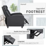 Homall Recliner Chair, Recliner Sofa PU Leather for Adults, Recliners Home Theater Seating with Lumbar Support, Reclining Sofa Chair for Living Room (Black, Leather) - Image 7