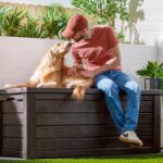 Keter 150 Gallon Resin Large Deck Box Organization and Storage Box for Patio, Outdoor Cushions, Garden Tools, Brown - Image 3