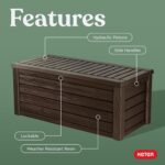 Keter 150 Gallon Resin Large Deck Box Organization and Storage Box for Patio, Outdoor Cushions, Garden Tools, Brown - Image 5