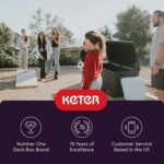 Keter 150 Gallon Resin Large Deck Box Organization and Storage Box for Patio, Outdoor Cushions, Garden Tools, Brown - Image 13