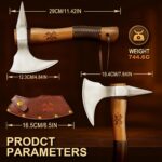 Grumpy Bear 11" Survival Axe Camping Hatchet – Forged High Carbon Steel Blade with Walnut Wood Handle – Shock-Absorbing, Anti-Slip Grip – Ideal for Bushcraft, Wood Splitting & Outdoor Adventures - Image 5
