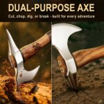Grumpy Bear 11" Survival Axe Camping Hatchet – Forged High Carbon Steel Blade with Walnut Wood Handle – Shock-Absorbing, Anti-Slip Grip – Ideal for Bushcraft, Wood Splitting & Outdoor Adventures - Image 7