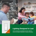 Lutron Diva LED+ Dimmer Light Switch for Dimmable LED, Halogen, and Incandescent Bulbs, 150 Watt, Single-Pole or 3-Way, DVCL-153P-WH-6, White, 6 Pack - Image 8
