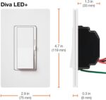 Lutron Diva LED+ Dimmer Light Switch for Dimmable LED, Halogen, and Incandescent Bulbs, 150 Watt, Single-Pole or 3-Way, DVCL-153P-WH-6, White, 6 Pack - Image 10