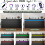 Gyfimoie 9 Drawer Dresser with Power Outlet, Dresser with LED Light, Modern Chest of Drawers for Closet, Double Wide Drawer Organizer Cabinet for Bedroom, Living Room (Black, 9 Drawers) - Image 5