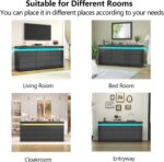 Gyfimoie 9 Drawer Dresser with Power Outlet, Dresser with LED Light, Modern Chest of Drawers for Closet, Double Wide Drawer Organizer Cabinet for Bedroom, Living Room (Black, 9 Drawers) - Image 8