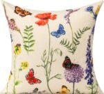 All Smiles Outdoor Patio Throw Pillow Covers 18x18 Set of 4 Spring Summer Garden Flowers Farmhouse Décor Outside Furniture Bench Chair Decorative Cushion Cases for Swing Deep Seat Bed Couch Sofa - Image 4
