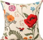 All Smiles Outdoor Patio Throw Pillow Covers 18x18 Set of 4 Spring Summer Garden Flowers Farmhouse Décor Outside Furniture Bench Chair Decorative Cushion Cases for Swing Deep Seat Bed Couch Sofa - Image 6