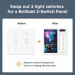 Brilliant Smart Home Control (2-Switch Panel) — Alexa Built-In & Compatible with Ring, Sonos, Hue, Google Nest, Wemo, SmartThings, Apple HomeKit — In-Wall Touchscreen Control for Lights, Music, & More - Image 6