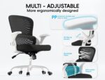 TRALT Office Chair - Ergonomic Office Chair with Back Support, Home Office Desk Chairs, 330lbs Wide Seat Big and Tall Office Chairs, Comfy Desk Chair for Work, Study, Office, Gaming (White Black) - Image 5