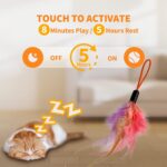 Interactive Cat Toys for Indoor Cats,Automatic Hanging Electric Cat Teaser,USB-Rechargeable,Enrichment Chase,Flying Bird Feather Mouse Wand,Safe Self Play for Bored Multi Cats Households - Image 6
