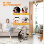 Interactive Cat Toys for Indoor Cats,Automatic Hanging Electric Cat Teaser,USB-Rechargeable,Enrichment Chase,Flying Bird Feather Mouse Wand,Safe Self Play for Bored Multi Cats Households - Image 8