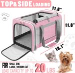 GAPZER Cat Carrier 20lbs Top Open/Soft Sided Small Pet Dog Travel Carrying Crate/Collapsible Puppy Transport Carry Bag/Sturdy Pet Cages Chihuahuas Mini Dog 10lbs Pink - Image 3