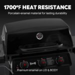 Feasto 3 Burner Propane Gas Grill with Side Burner, Porcelain-Enamel Main Body and Lid, Propane BBQ Grill with 38,000 BTUs Output & Side Table for Patio, Backyard, Poolside Gatherings - Image 5