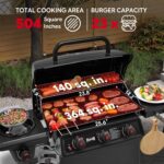 Feasto 3 Burner Propane Gas Grill with Side Burner, Porcelain-Enamel Main Body and Lid, Propane BBQ Grill with 38,000 BTUs Output & Side Table for Patio, Backyard, Poolside Gatherings - Image 6