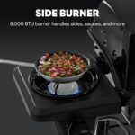 Feasto 3 Burner Propane Gas Grill with Side Burner, Porcelain-Enamel Main Body and Lid, Propane BBQ Grill with 38,000 BTUs Output & Side Table for Patio, Backyard, Poolside Gatherings - Image 8