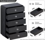 Standifurno 29.5’’ W Dresser for Closet, Black Drawers with Curved Design, Chest Drawer with 5 Drawers, Vertical Drawer with Large Storage, Wooden Dresser for Living Room, Nursery, Entryway - Image 4
