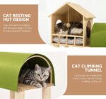 Cat Tree for Automatic Litter Box, 60Inch Large Cat Tower for Heavy Cats up to 22lbs, Solid Wood Cat Shelf with Condo, Space-Saving for Indoor Multi-Pet Households, Stops Furniture Scratching - Image 9
