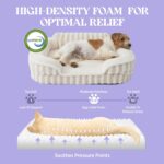 LE SURE Cute Dog Bed Medium Size Dog, Orthopedic Waterproof Medium Pet Beds with Sides, High Back Non-Slip Bottom and Egg-Crate Foam Pet Couch Sofa with Washable Removable Cover, Beige - Image 4