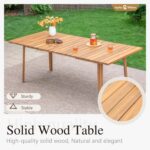 Sophia & William Outdoor Dining Set, Patio Furniture Set with Table and Chairs Set Wooden, Rattan Furniture Set of 8 Chairs and 1 Acacia Wood Rectangular Table for Yard, Garden, Porch and Poolside - Image 5