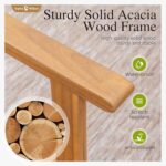 Sophia & William Outdoor Dining Set, Patio Furniture Set with Table and Chairs Set Wooden, Rattan Furniture Set of 8 Chairs and 1 Acacia Wood Rectangular Table for Yard, Garden, Porch and Poolside - Image 7