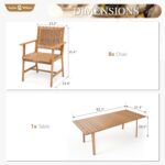 Sophia & William Outdoor Dining Set, Patio Furniture Set with Table and Chairs Set Wooden, Rattan Furniture Set of 8 Chairs and 1 Acacia Wood Rectangular Table for Yard, Garden, Porch and Poolside - Image 8
