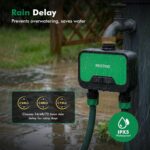 RESTMO Smart WiFi Water Timer for Garden Hose, 2 Zone Sprinkler Timer with APP Control & Brass Inlet, Rain Delay/Manual/Automatic Watering System, Quantity or Timed Irrigation Modes for Misting, Lawn - Image 6