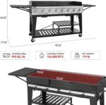 Royal Gourmet 8-Burner Gas Grill, 104,000 BTU Liquid Propane Grill, Independently Controlled Dual Systems, Outdoor Party or Backyard BBQ, Black - Image 4