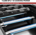 Royal Gourmet 8-Burner Gas Grill, 104,000 BTU Liquid Propane Grill, Independently Controlled Dual Systems, Outdoor Party or Backyard BBQ, Black - Image 10