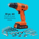 BLACK+DECKER 20V MAX POWERCONNECT Power Drill Cordless Drill Driver Electric Screwdriver with 30 Piece Bit Set, Battery and Charger Included (LD120VA) - Image 4