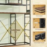 62“H Dresser for Bedroom with Large Drawers,Dressers & Chests of Drawers Featuring LED Light and Charging Ports,Sturdy Fabric Drawers with Open Storage Shelves, Wood Top,Steel Frame(Rustic Brown) - Image 8