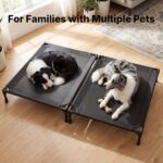 Veehoo Cooling Elevated Dog Bed, Raised Dog Bed for Two Dogs, Indoor Outdoor Pet Cot with Breathable Teslin Mesh & Anti-Slip Rubber Feet, Durable Double Dog Bed for Multi-Pet Homes, 35" x 25", Black - Image 3